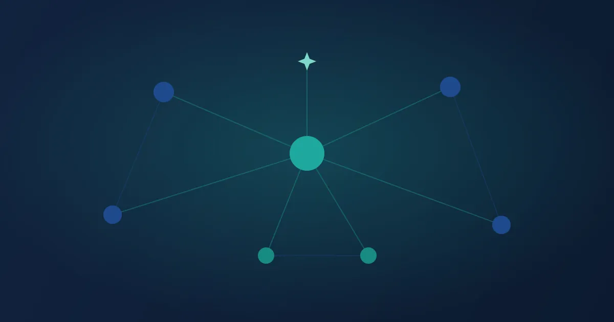Abstract network of connected nodes representing a composable, AI-ready architecture