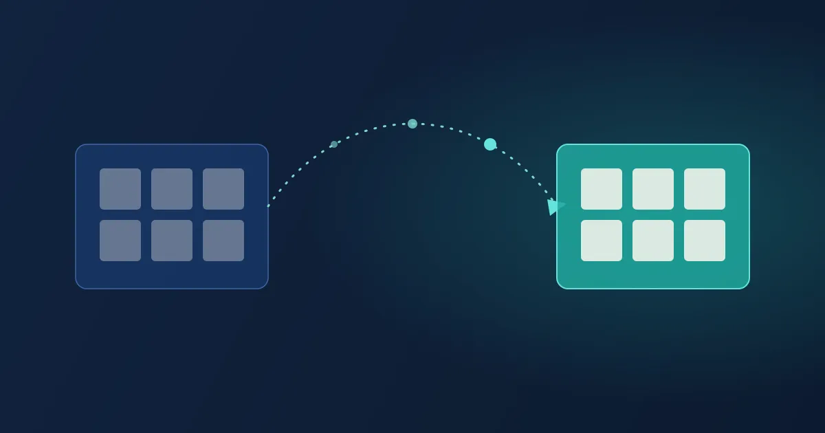 Abstract illustration of a store migrating from one ecommerce platform to another
